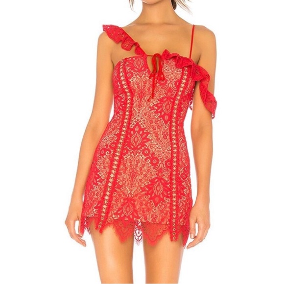 MAJORELLE Scarlet Lace Mini Dress - Picture 5 of 7